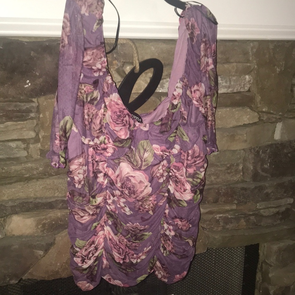NWOT gorgeous purple floral blouse